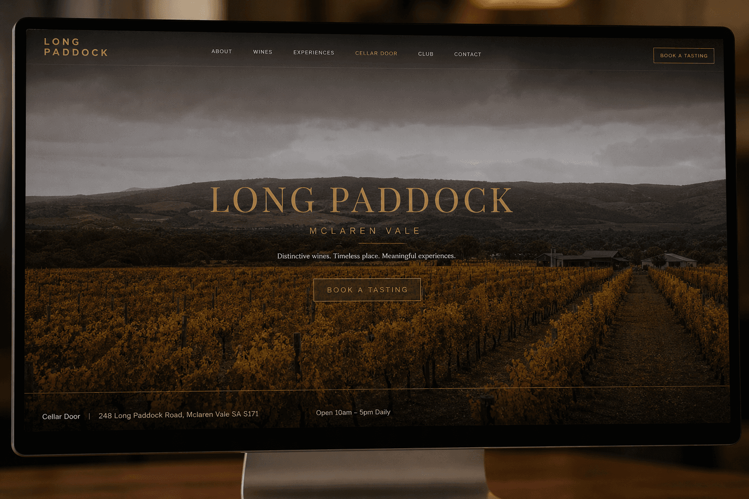 Long Paddock sample website on a monitor.